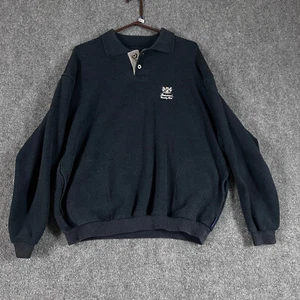 Straight Down Golf Sweater Mens Large Dark Blue Embroidered Collared Heavy Thick - Bild 1 von 14