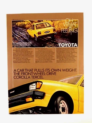 Toyota Corolla Tercel 1981 anuncio impreso 11" x 8" Foto 1 de 2