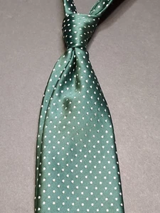 Vintage Bronzini Emerald Green Polka Dot Pattern Tie 59.5"x4" - Picture 1 of 6