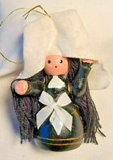 Wooden Wood Nun Pilgrim Ornament