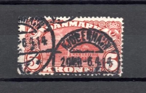 Denmark 1912 old def.stamp 5 Kr. Postoffice (Michel 66) heavy used - Picture 1 of 2