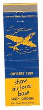 Matchbook: Army Air Force Officers' Club Shaw Field - Sumter, SC