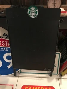 ORIGINAL ADVERTISING COFFEE SIGN STARBUCKS magnetized sidewalk sign AS IS ships - Picture 1 of 3