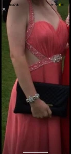 Gorgeous handmade coral pink prom dress, size 10/12, - Picture 1 of 3