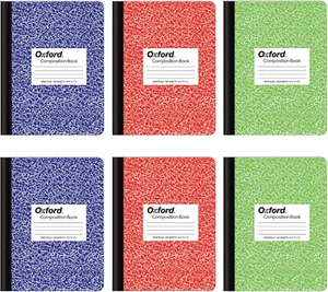 Composition Notebook 6 Pack, School Supplies, Notebooks for School, Wide Ruled P - Picture 1 of 12