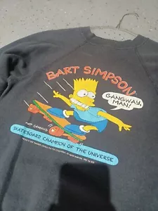 Vintage Bart Simpson Gangway Man Sweater 1990 The Simpsons Size Adult Small - Picture 1 of 14