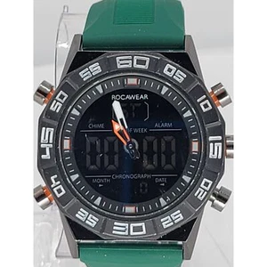 Men's Rocawear Analog-Digital Green Silicone Strap Watch 46mm - Picture 1 of 8