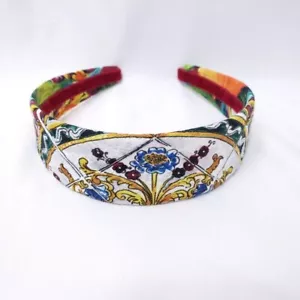 DOLCE & GABBANA Majolica Multicolor Hair Accessory Headband Present From Japan - Picture 1 of 8