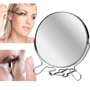 5" FREE STANDING MIRROR Small Round Double Two Sided Fold Away 2 x Magnification - Picture 1 of 2