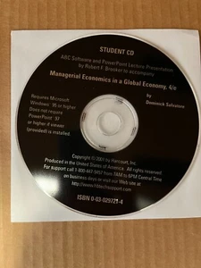 Managerial Economics in a Global Economy, 4/e CD-ROM, by Dominick Salvatore - Picture 1 of 2
