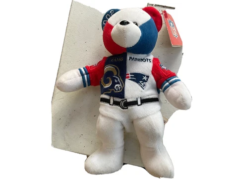 Super Bowl XXXVI Beans Bear NFL Authentic Plush Rams Patriots Tom Brady 2002 Cover