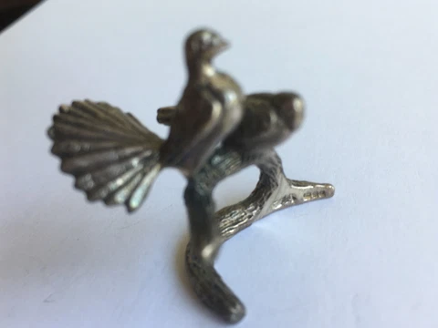 Solid silver Love Birds on a Branch Cover