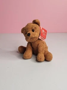 5" Russ Berrie Mini LUV PETS Brewster Brown Puppy Dog Plush Stuffed Bean Bag - Picture 1 of 13