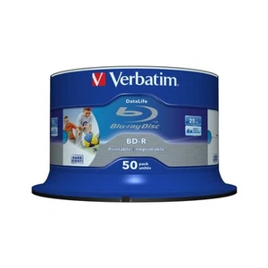 Verbatim BD-R Printable Spindle 6x 25GB 50 Pack (43812) - Afbeelding 1 van 4