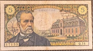 BILLET 5 FRANCS PASTEUR DU 7-7-1966  (BILL 197) - Imagen 1 de 2