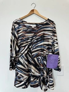 CJ Banks Damen 1X bedrucktes 3/4 Arm Oberteil Bluse - Bild 1 von 6