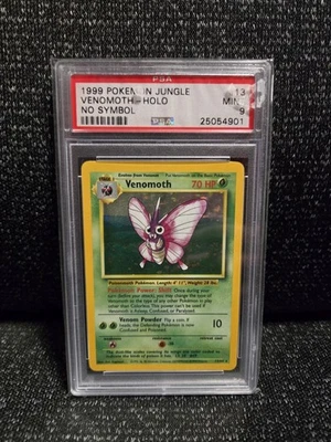 PSA 9 Mint Pokemon 1999 Unlimited Holo Venomoth Jungle No Symbol Error #13 Rare! - Image 1 of 4