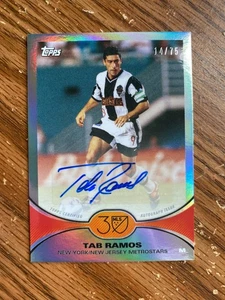 2025 Topps MLS 30th Anniversary Tab Ramos Silver Foil Auto 14/75 - Picture 1 of 1