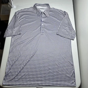 Collars & Co Purple White Gingham Golf Polo , 3XL(2XL fit) Dress Shirt Collar - Picture 1 of 11