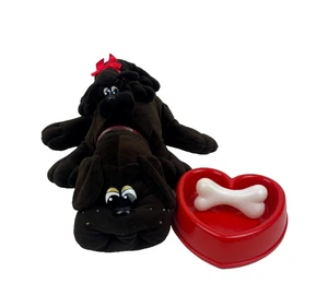 2 Vintage 1985 Tonka PFUND WELPEN mit Knochen & Schale - Bild 1 von 21