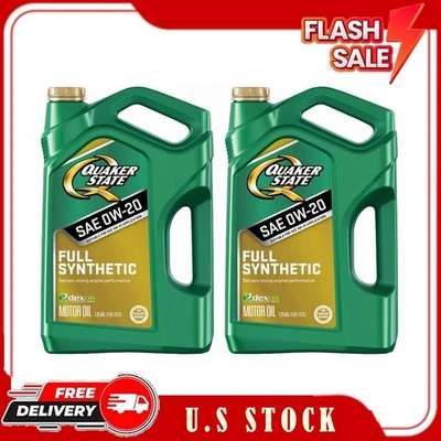 Paquete de 2 aceites de motor Quaker State totalmente sintéticos 0W-20, 5 cuartos de galón Foto 1 de 4