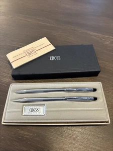 Juego de bolígrafos y lápices Cross Lustrous cromados plateados con caja - Imagen 1 de 9