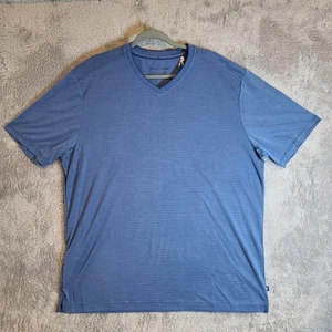 Camisa Tommy Bahama Island Zone Bay Rayas Cuello en V Para Hombre XL Azul Manga Corta Nueva con Etiquetas - Imagen 1 de 22