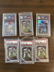 Bowman Draft 2018 Alec Bohm Chrome Fielding 3 PSA 10 #BDC25 + radiocontrol cromo 6 en total - Imagen 1 de 7