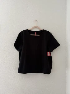 Spanx Black Ponte Crewneck Vented Back Tee Size 1X - Picture 1 of 8
