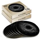 8 X Boxed Round Coasters - Bw - Black Hole Concept Space Galaxy #42577