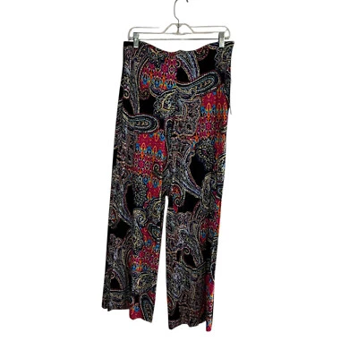 Lauren Ralph Lauren | Red Paisley Size PM Wide Leg Pants - Image 1 of 4