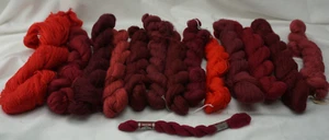 Tapestery Wool Yarn Lot #23 REDS 13 Braids/Hanks & 1-Small DNC  354g - Picture 1 of 8