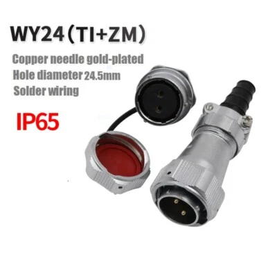WY24 TI+ZM 19Pin straight double pressure plate cable plug round rear nut socket - Image 1 of 4
