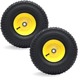 2 Pack Exact Replacement 15" x 6.00-6" Front Tire and Wheel Assemblies - Picture 1 of 6