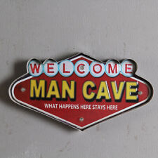 Hanging Wall WELCOME LED Man Cave Durable Metal Sign Mounted - GM-WMC