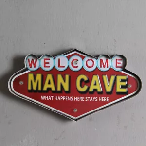 Hanging Wall WELCOME LED Man Cave Durable Metal Sign Mounted - GM-WMC - Picture 1 of 4