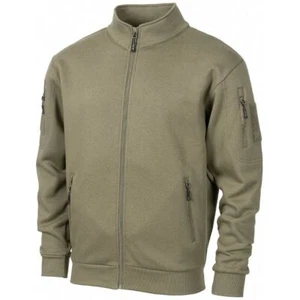 FELPA TATTICA MFH MILITARE CON ZIP INTERA DI COLORE VERDE - Imagen 1 de 4