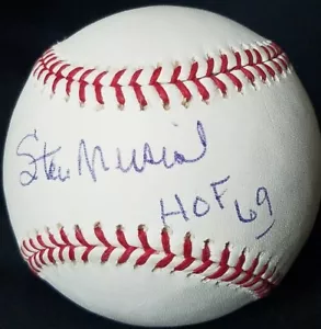 Stan Musial HOF 69 signed Rawlings ROMLB baseball Cardinals auto cert NOT PSA - Picture 1 of 8