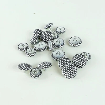 Grey Recycled Cotton Tweed Upholstery Furnishing Loop Back Buttons in 17mm 21mm - Image 1 of 4