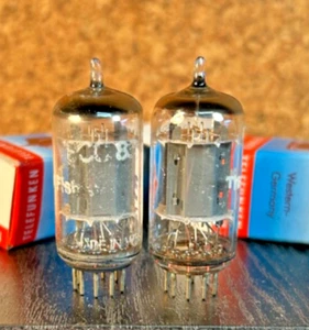 Paar Telefunken 12AX7 ECC83 Fisher gemarkt Vakuumröhren Hickok getestet abgestimmt 3/4 - Bild 1 von 15