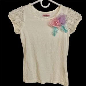 Sofia Grace and Rosie Shirt Girl's size 7/8 Appliqué Flowers Short Sleeves - Picture 1 of 5
