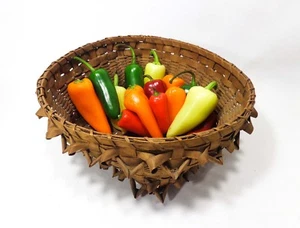 EARLY 20TH C NATIVE AMERICAN MICMAC, SWEET GRASS PORCUPINE BASKET, PENOBSCOT, ME - Picture 1 of 12
