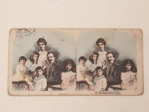cartolina stereoscopica GUERRA ITALO-TURCA 16 Libia Tripolitania, famiglia reale - Foto 1 di 2
