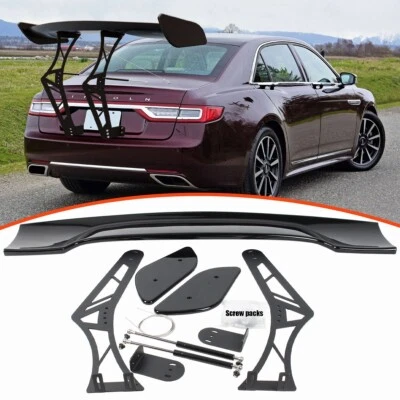 ADJUSTABLE GT RACING SPOILER WING CHASSIS MOUNT FOR LINCOLN CONTINENTAL 17-20 - Image 1 of 4
