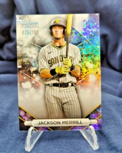 Jackson Merrill - #077/150 - MINI REFRATTORE DIAMANTE 2023 Bowman Sterling -ERRORE - Foto 1 di 4