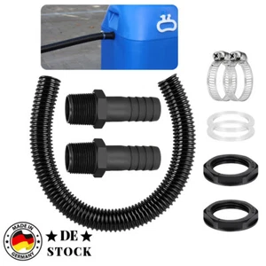 1set Regentonnen Verbinder Pipe Link Kit Universal Fass Tank Verbindung Überlauf - Bild 1 von 19