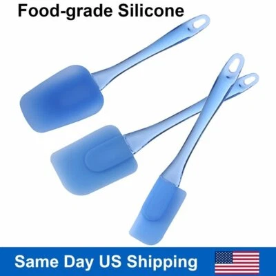 3Pcs Heat Resistant Silicone Spatula Cake Baking Butter Mixing Scraper Home Tool - Image 1 of 4