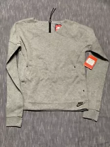 Maglione maglione girocollo Nike donna in pile tecnico grigio - Foto 1 di 4