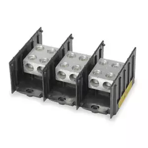 BUSSMANN 16500-3 Power Distr Block,Al/Cu,600V AC/DC 4XK20 - Picture 1 of 2