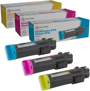 LD Compatible Xerox Phaser 6510 / WorkCentre 6515 Color Toner Cartridge Set of 3